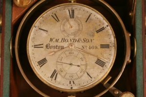 Face of marine chronometer made by Wm. Bond and Sons